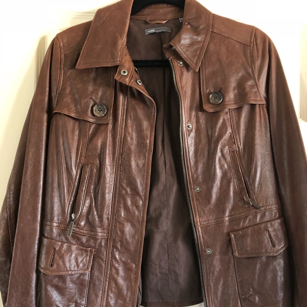 Vince leather jacket size small